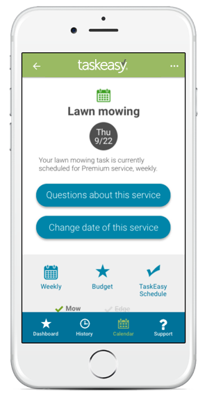 View, edit and skip your lawn mowing and maintenance services on your phone